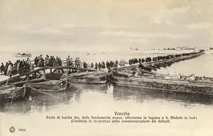 Pontoon Prints: Venice, Italy - Pontoon bridge across the Venetian Lagoon