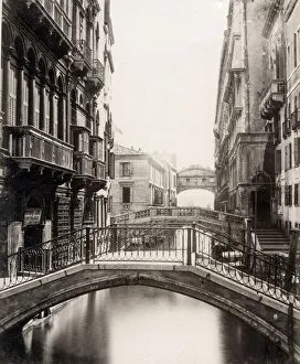 Venice Italy, the Rio Palazzo, towards Bridge of Sighs
