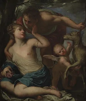 Aphrodite Prints: Venus and Adonis. Painting by Pietro Liberi (1605-1687)