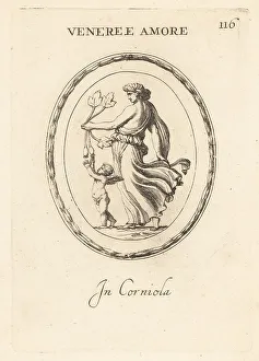 Poppy Prints: Venus holding poppy flowers with Cupid