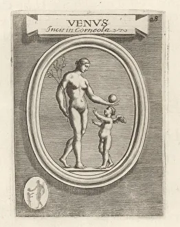 Ridolfino Venuti Prints: Venus, Roman goddess of love, offering a ball to Cupid