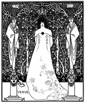 Images Dated 26th January 2011: Venus between terminal gods by Aubrey Beardsley