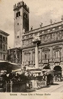 Cafe Collection: Verona, Italy - Piazza Erbe and Palazzo Maffei