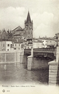 Images Dated 6th April 2011: Verona - Ponte Navi and Church of S. Fermo Maggiore