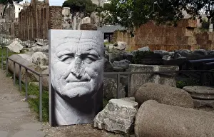 Flavian Prints: Vespasian. Temporary exhibition. Forum. Rome. Italy
