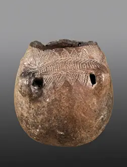 Neolithic Prints: Vessel with cardial decoration. Neolithic art