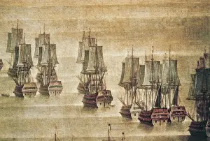 Fine Art Prints: Vessels arranged for the battle (17th c. ). Detail