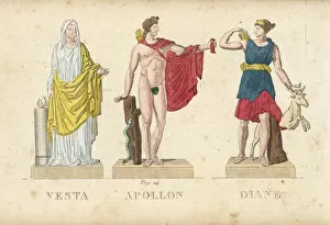 Apollo Gallery: Vesta, Apollo and Diana, Roman gods