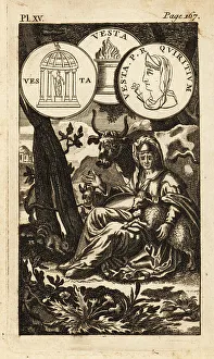 Roman Myth Prints: Vesta, Roman goddess of the hearth and home