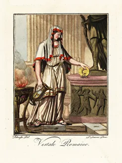 Vesta Prints: Vestal Virgin, priestess ofthe goddess Vesta, ancient Rome