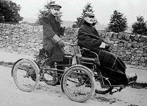 Chauffeur Prints: Veteran car with chauffeur, Derbyshire