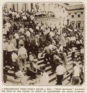 Veterans Prints: Veterans Riot at Washington: on the Steps of Congress