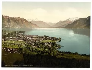 Images Dated 2nd May 2012: Vevey, and Dent du Midi, Geneva Lake, Switzerland