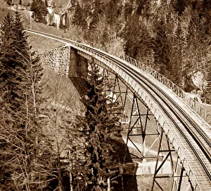 Bahn Prints: Viaduct on the Rigi Railway, Victrorian period
