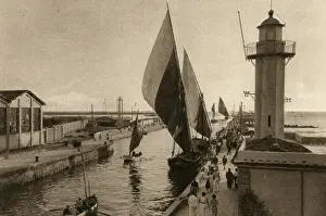 Viareggio, Italy - Canal and lighthouse