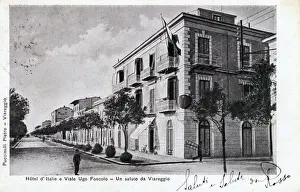 Viareggio Prints: Viareggio, Italy - Hotel d Italie and Viale Ugo Foscolo