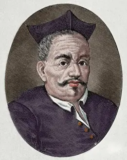 Guitar Prints: Vicente Espinel (1550-1624). Spanish writer and musician. Po