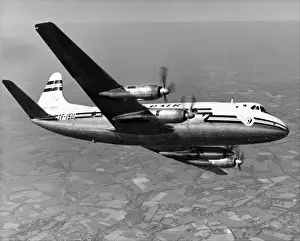 Vickers 759 Viscount (forward view) banking of TF-ISU