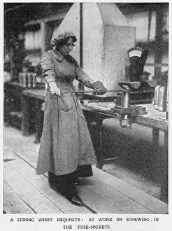 Homefront Prints: Vickers Munition Factory - Screwing in Fuse Sockets 1915