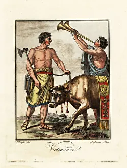 Victim Prints: Victimarius, an assistant at a ritual sacrifice, ancient Rome