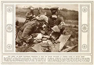 New Images August 2021 Prints: Victims of an alleged British gas attack are treated by German medics. Date: 1915