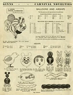 Victor G Ginn catalogue, Novelty Balloons