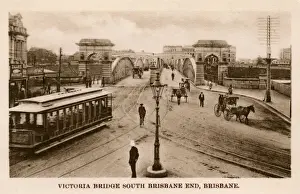 Queensland Prints: Victoria Bridge, South Brisbane End, Brisbane, Australia