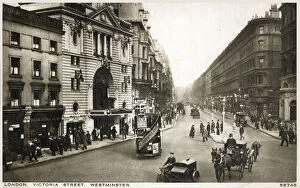 Horse Drawn Gallery: Victoria Street, Westminster, Londonwith the Victoria Palace Theatre on the left