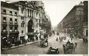 Motorbike Prints: Victoria Street, Westminster, Londonwith the Victoria Palace Theatre on the left