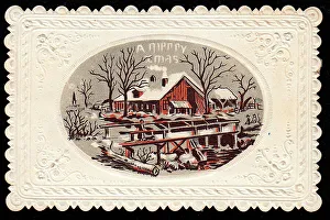 Victorian 1890s Card Greetings Christmas Xmas