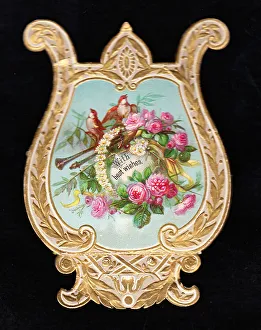 Images Dated 15th May 2018: Victorian 1890s Card Greetings Flowers Flower