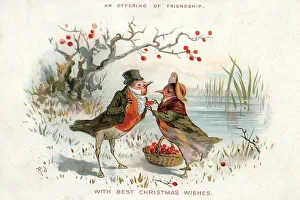 Victorian 1890s Greetings Card Christmas Xmas