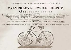 Advertisment Prints: Victorian advertisment for a bicycle retailer in Burnley