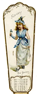 Victorian Calendar, February, Flower Girl
