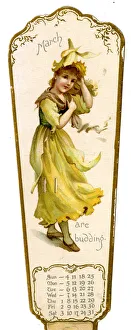 Buds Prints: Victorian Calendar, March, Flowers are Budding