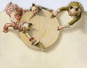 Victorian clown greetings card