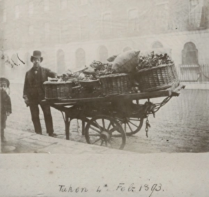 Images Dated 24th February 2010: Victorian costermonger and his cart