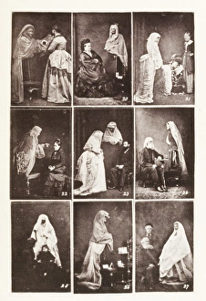 Images Dated 10th July 2017: Victorian Families with spirits