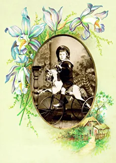 Victorian floral greetings card design, A6 size, No. 11