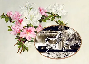 Victorian floral greetings card design, A6 size, No. 16