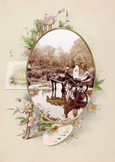 Victorian floral greetings card design, A6 size, No. 23