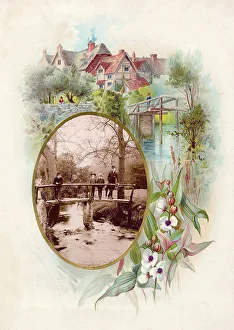 Victorian floral greetings card design, A6 size, No. 27