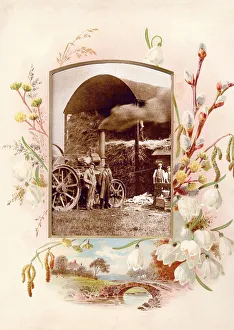 Victorian floral greetings card design, A6 size, No. 29