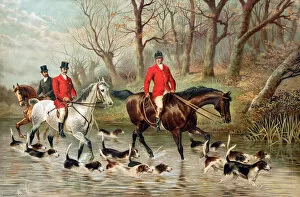 Hounds Collection: Victorian foxhunting scene
