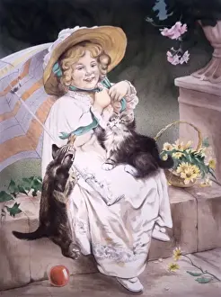 Pick Prints: Victorian girl with pet kittens