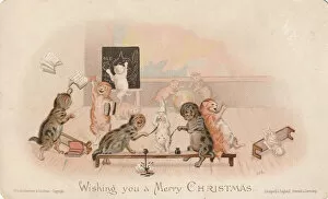 Fooling Gallery: Victorian Greeting Card - Cats School Chaos