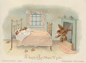 Victorian Greeting Card - Robins Christmas Eve