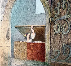 Victorian illustration from the story The Mistletoe Bough
