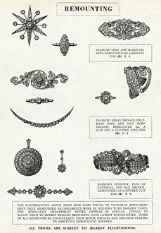 Images Dated 4th August 2017: Victorian jewellery remounted as diamond brooches 1937