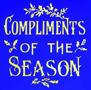 Compliments Prints: Victorian Magic Lantern Slide Compliments of the Season